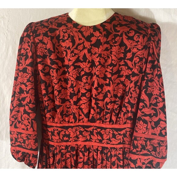 Vintage Dress Boutique Floral Pattern Pretty Gothic Romantic 80s Western D4 - Picture 3 of 16